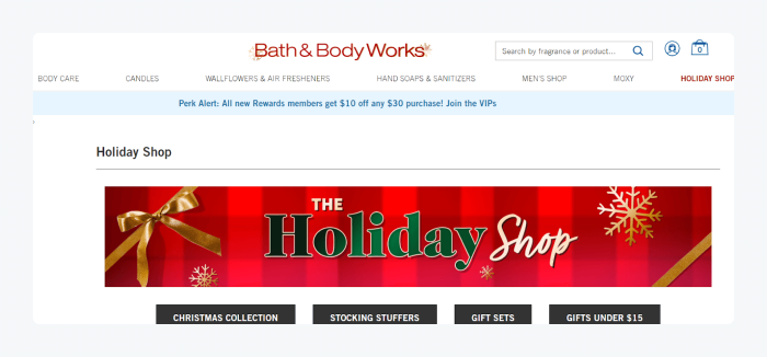 Bath & Body Works website theme Bath & Body Works website theme