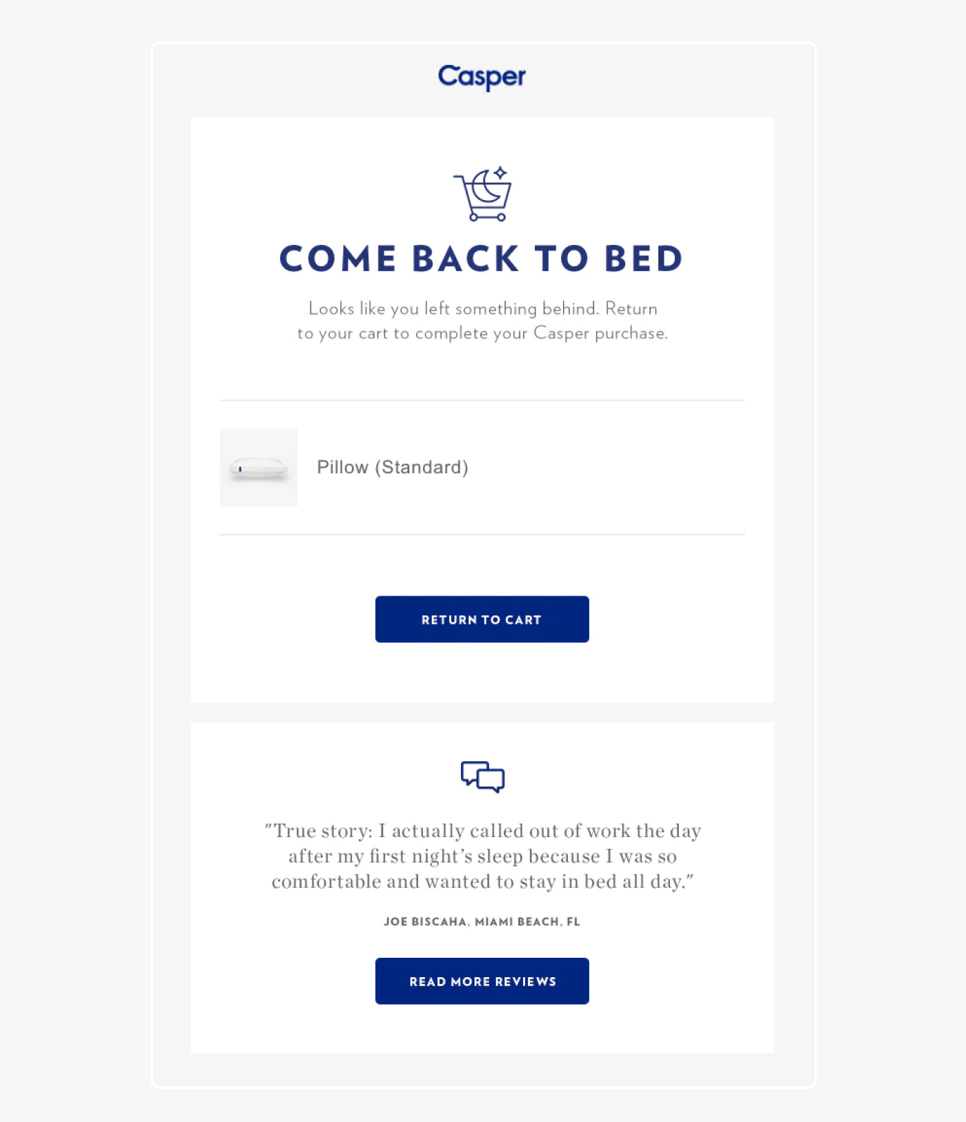 casper's abandoned cart email examples