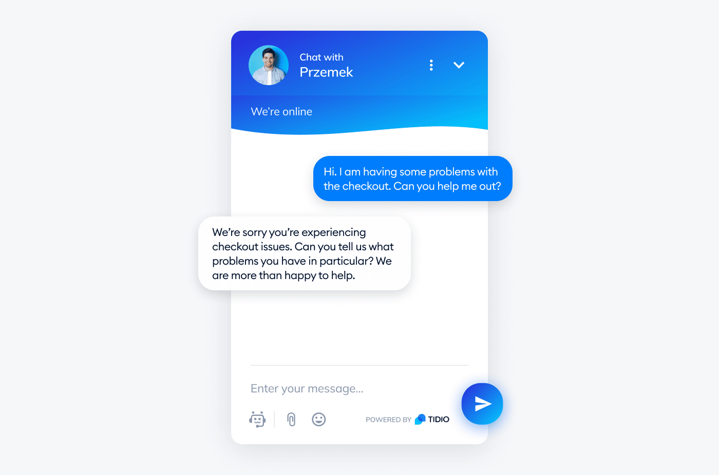 on website chat example on website chat example