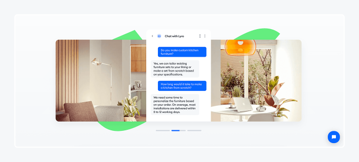 Tidio’s Lyro AI Agent automatically responding to a customer query.