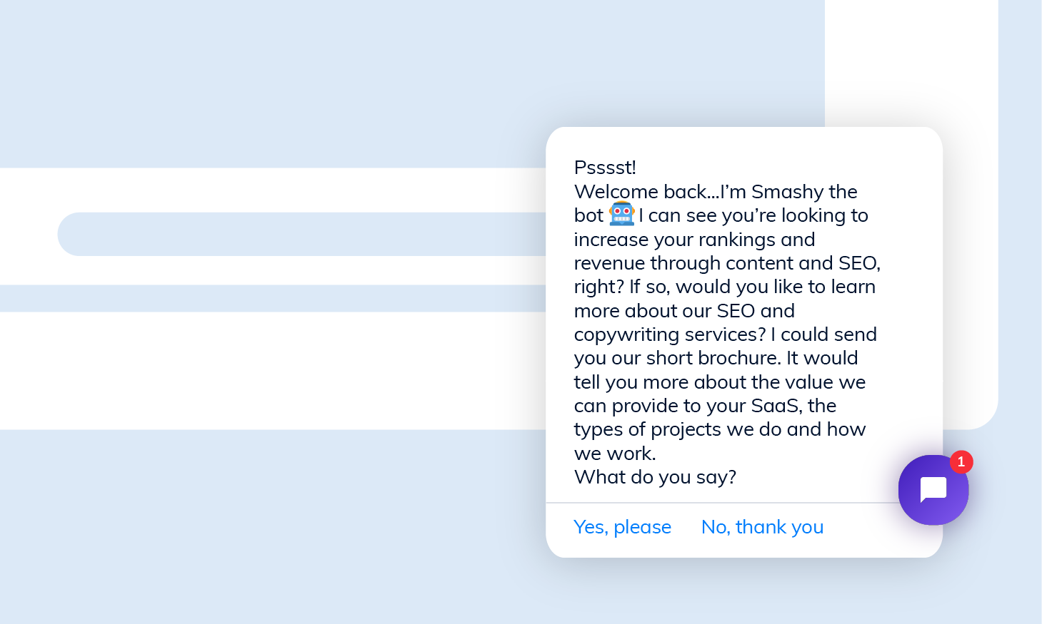 Tidio choice-based chatbot