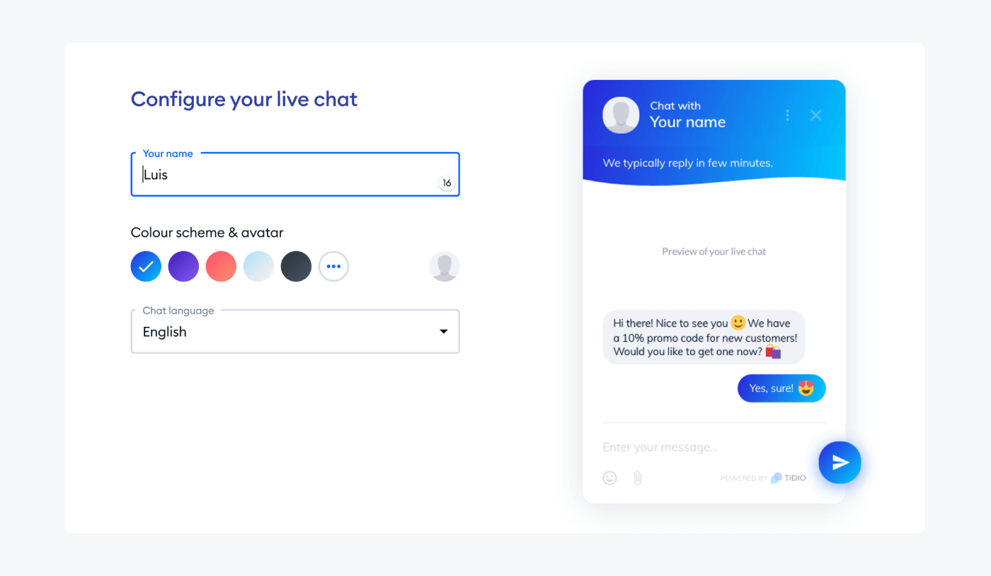 Configuring your live chat button and widget