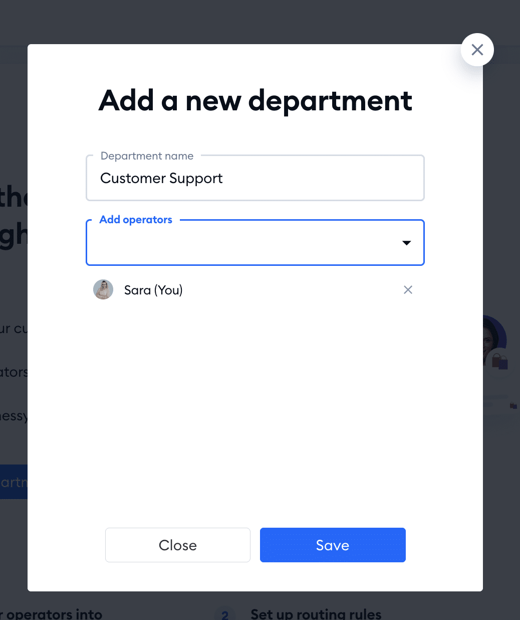Assigning the tickets to a specific department