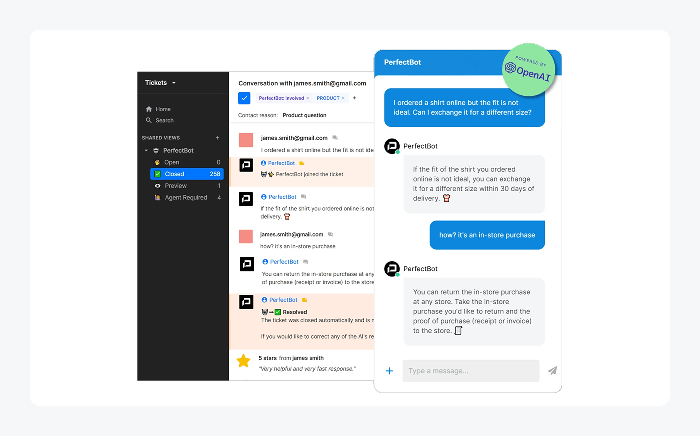 Gorgias AI agent for customer service