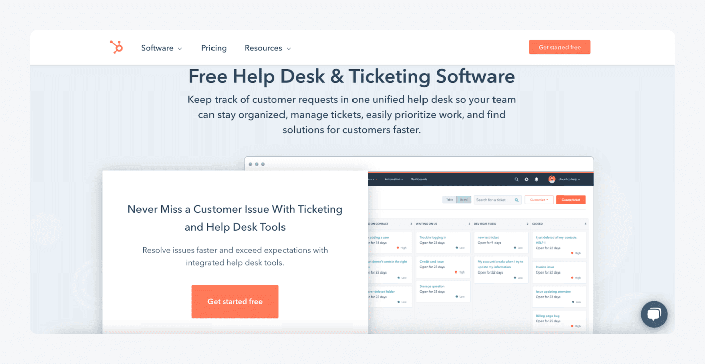 HubSpot ticketing system