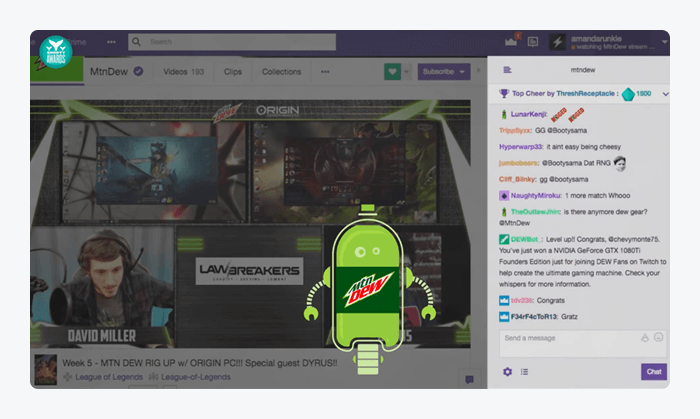 Mountain Dew launched a marketing chatbot for its Twitch campaign