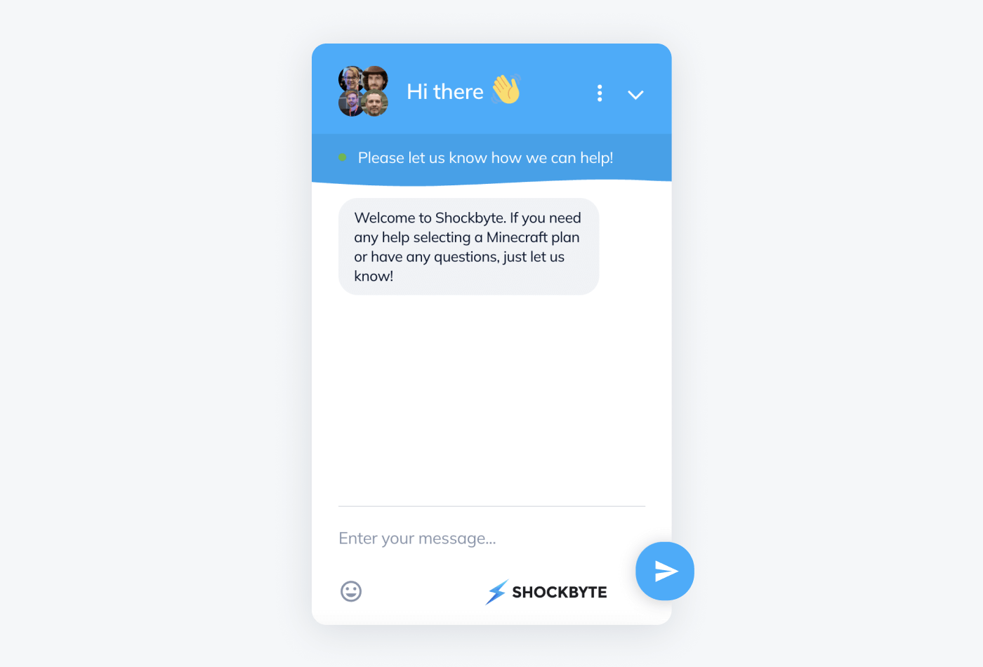 Shockbyte using Tidio to handle most common user queries.
