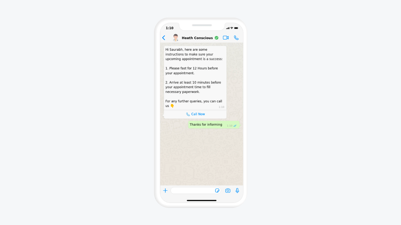 example of Appointment reminders example of Appointment reminders