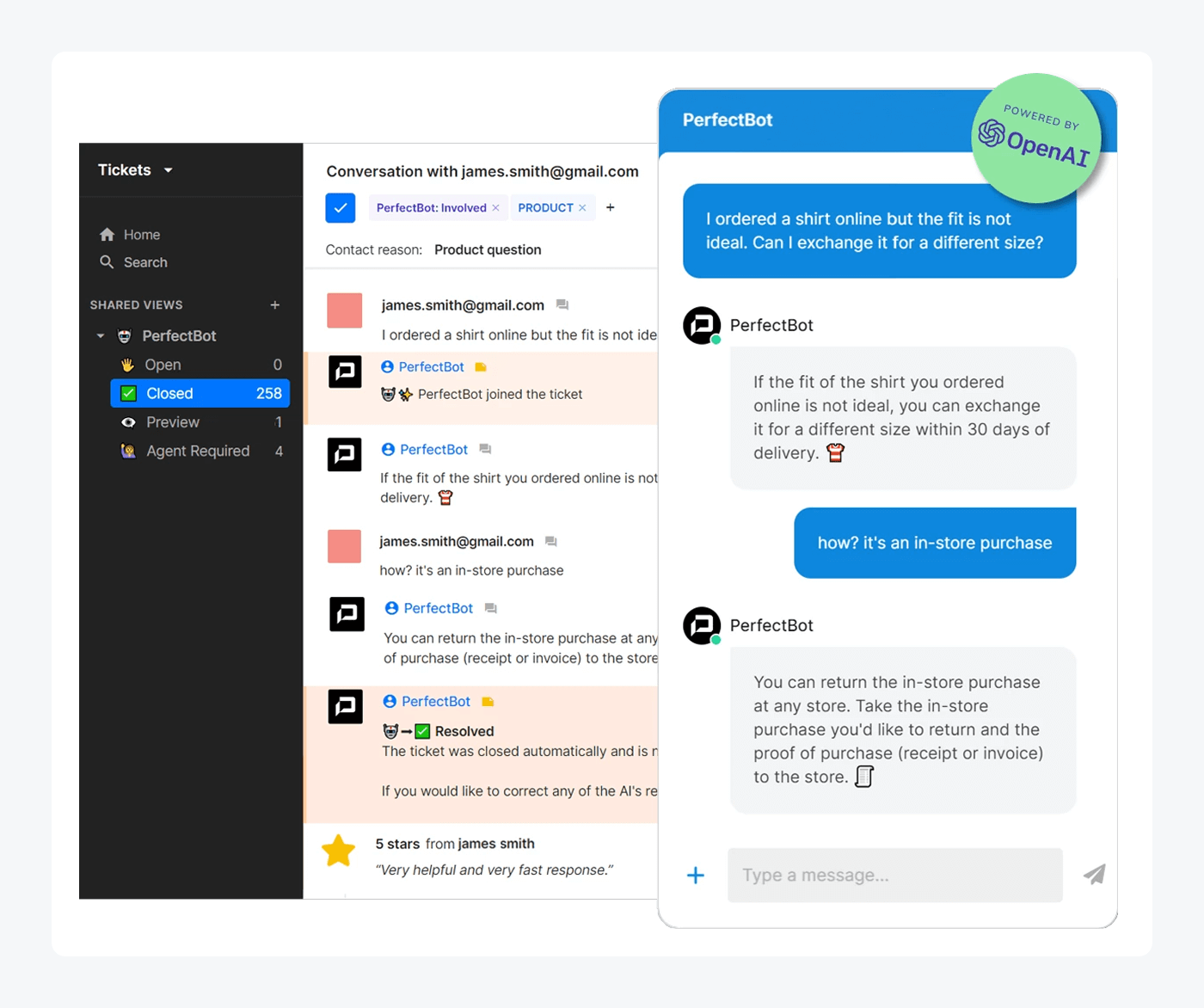 Gorgias AI agent for ecommerce