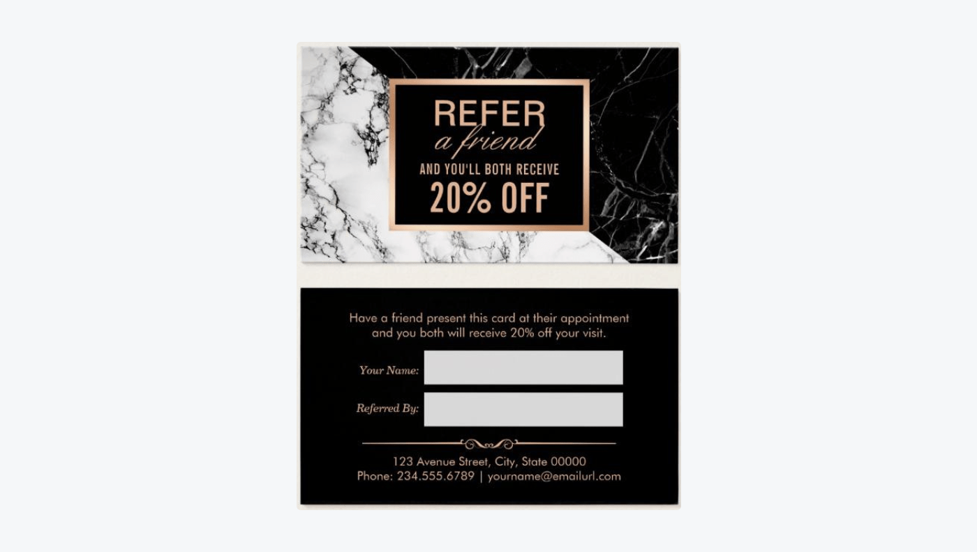  referral coupon sample