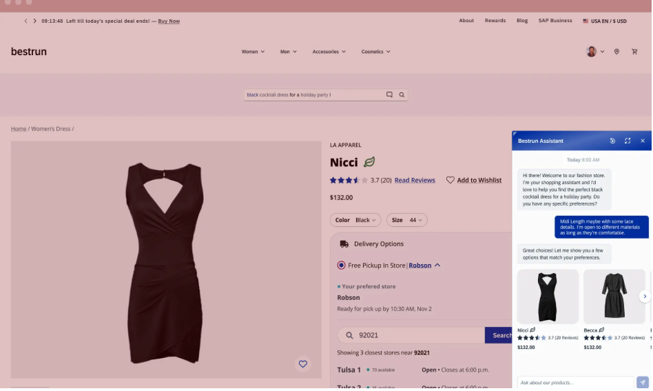 SAP CX AI shopping assistant