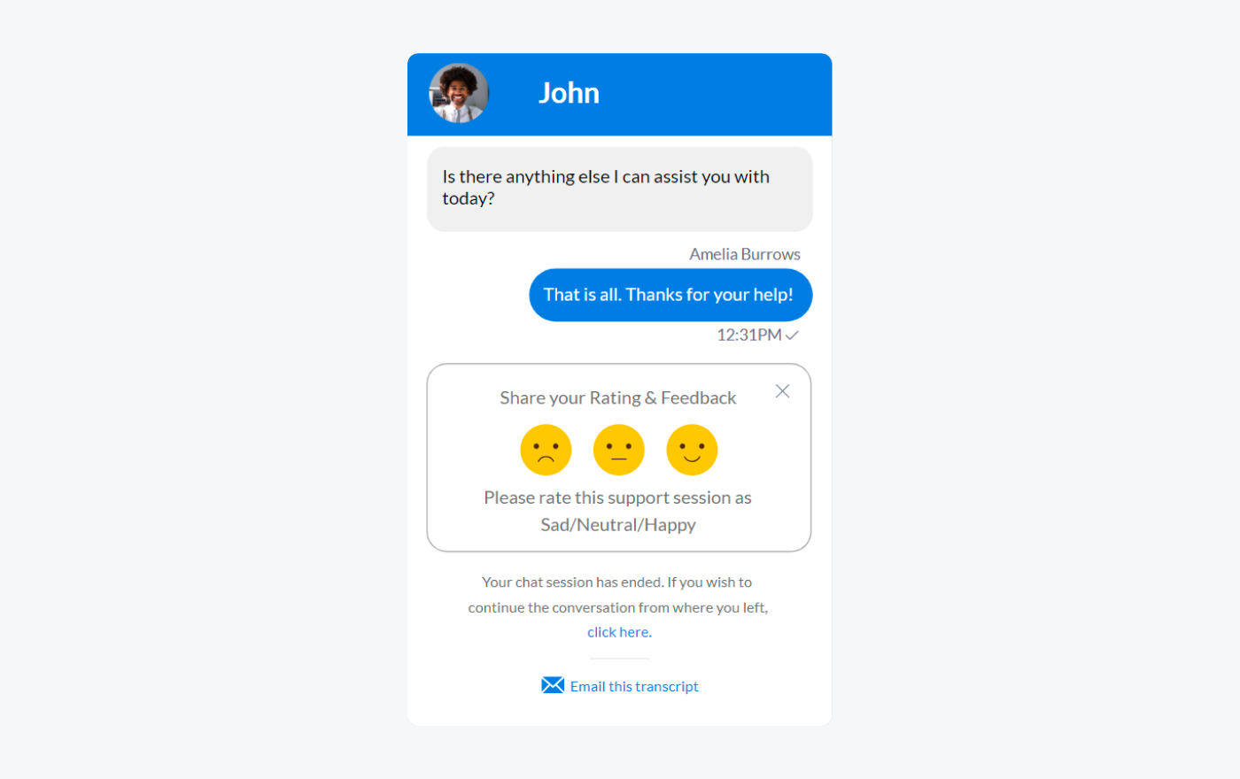 zoho desk chat conversation example