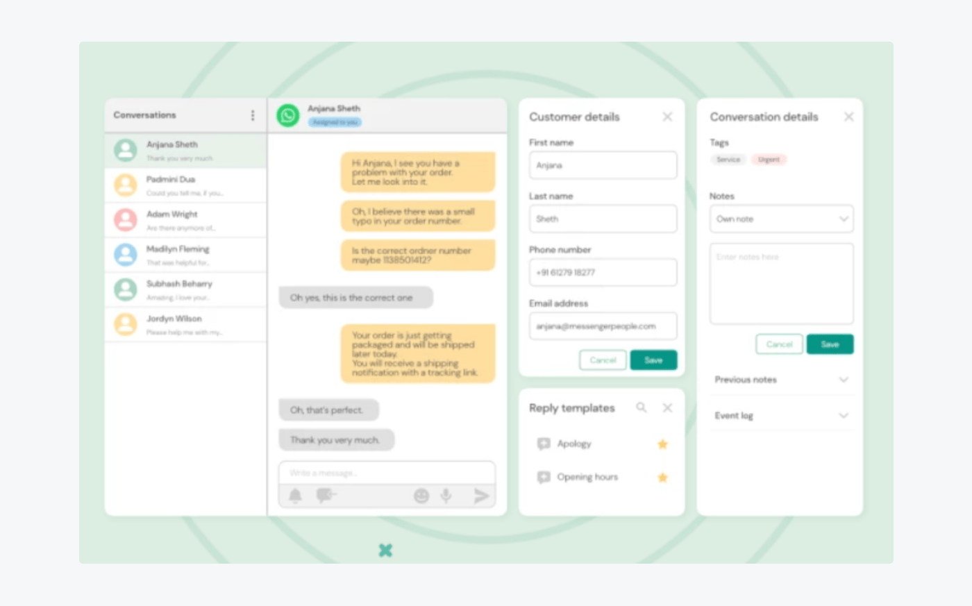 Sinch Engage's WhatsApp chatbot tool