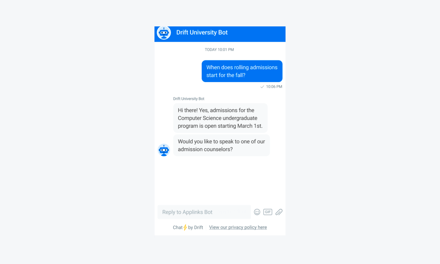 example of tidio chatbot
