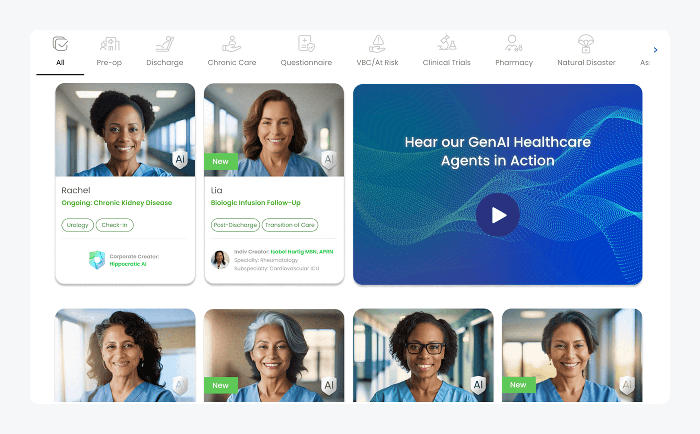 Hippocratic agentic AI provides AI healthcare agents