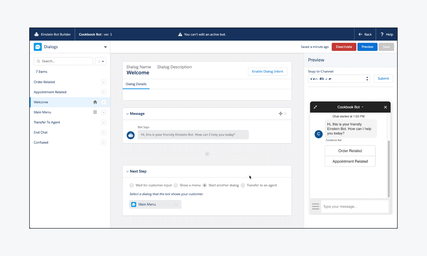 Salesforce Einstein setup screen