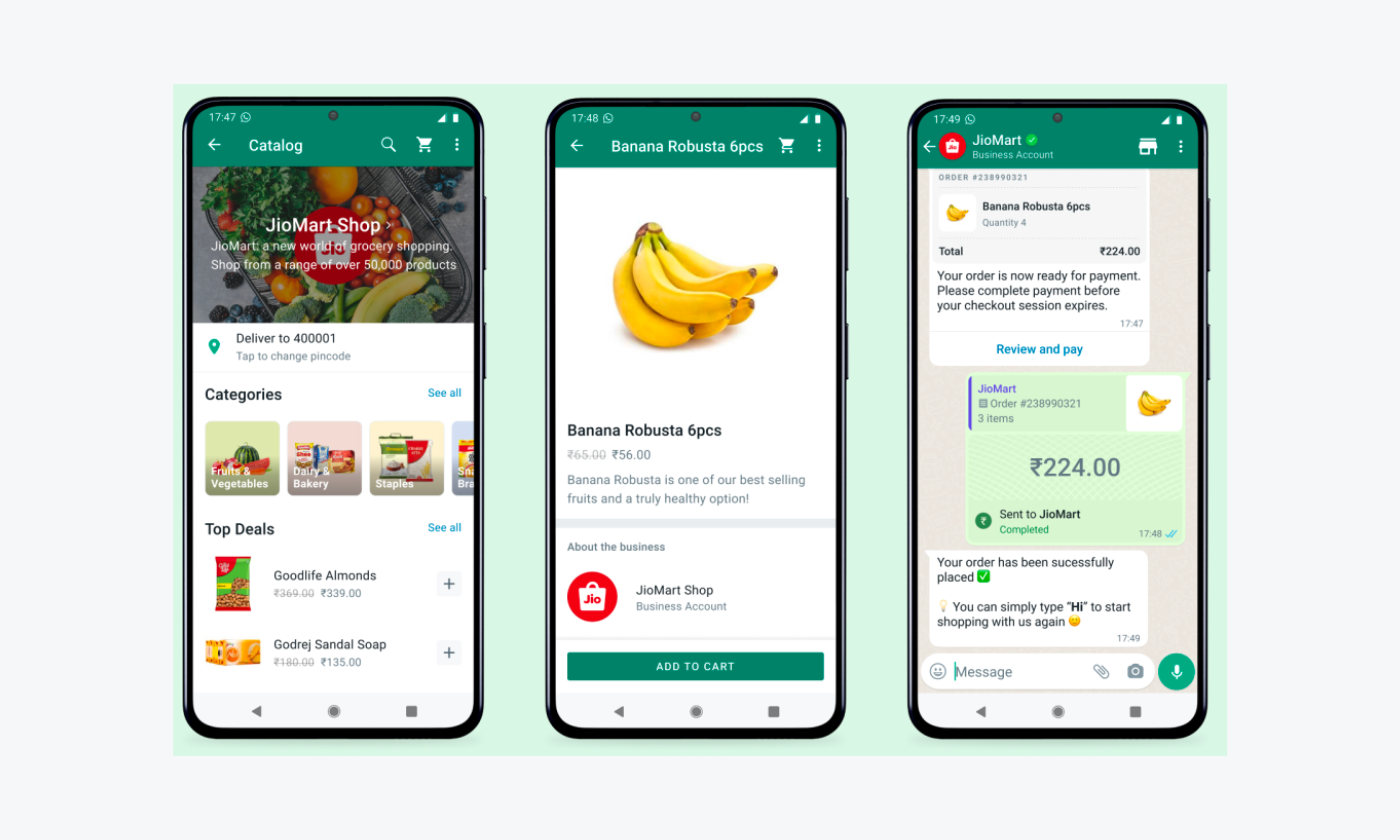 jio mart's landing page with shopping bot jio mart's landing page with shopping bot