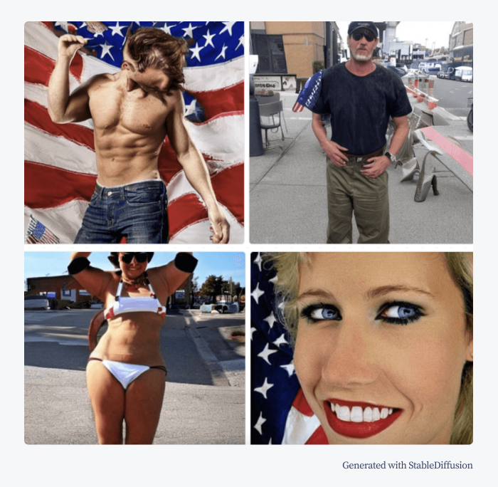 typical American men and women by StableDiffusion typical American men and women by StableDiffusion