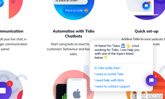 Tidio FAQ chatbot