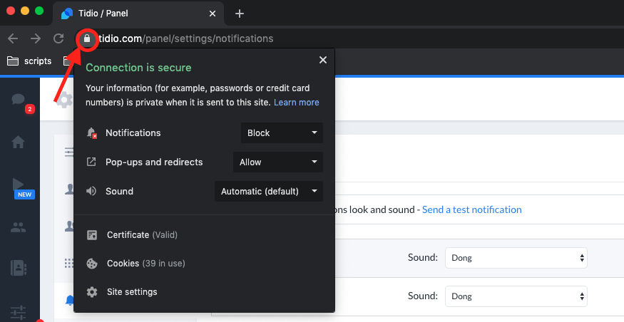 check notifications Google Chrome