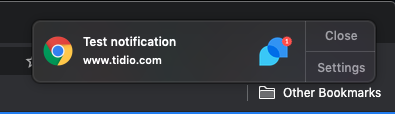test notification Google Chrome