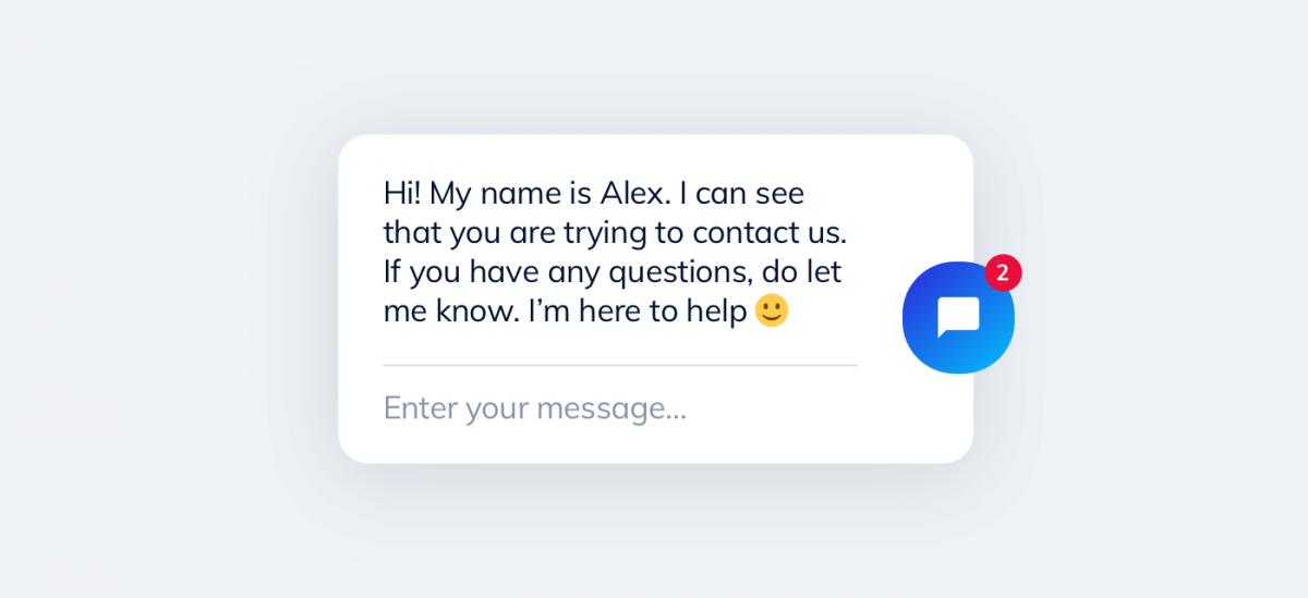 A screenshot of a chatbot message