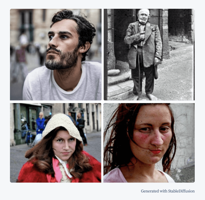 French people generated by StableDiffusion French people generated by StableDiffusion