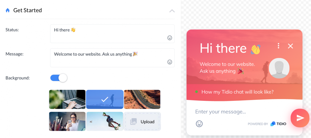 How to add your own 'background' picture to the 'Get Started' widget