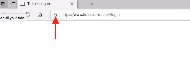 padlock icon Microsoft Edge