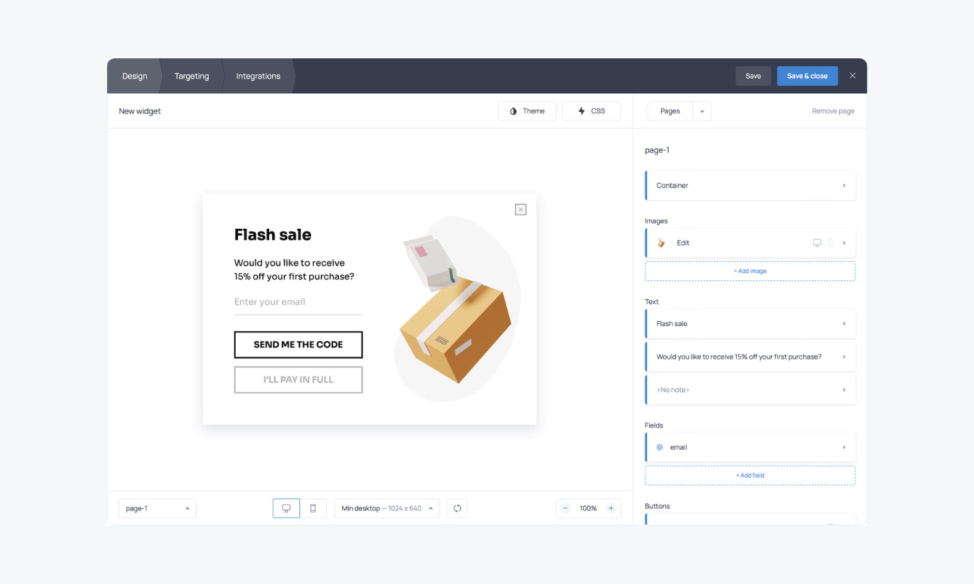 Getsitecontrol email builder
