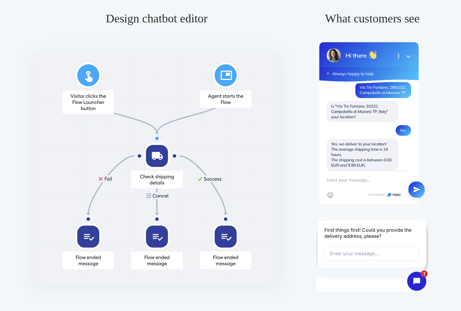 Shipping zones chatbot template