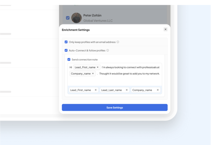 Alt text: Image showing Skrapp’s LinkedIn auto-connect feature