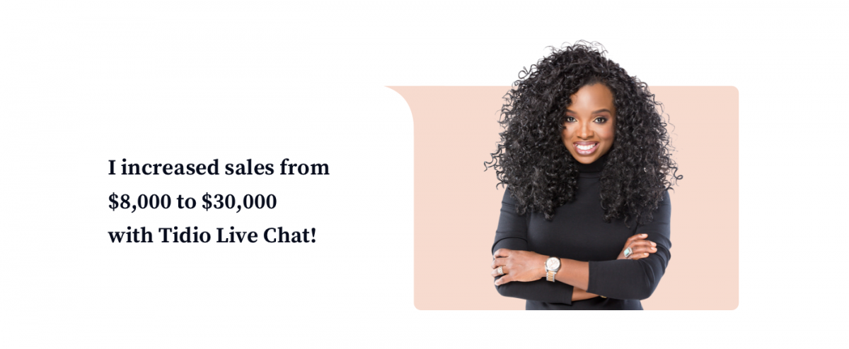 Tidio live chat effectiveness. Customer's quote.