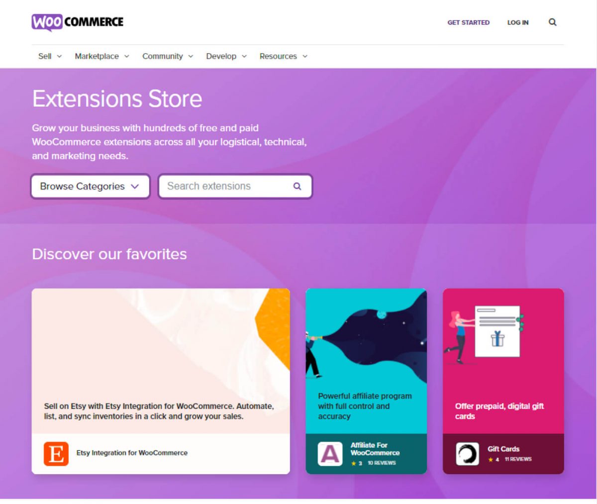 WooCommerce extensions store