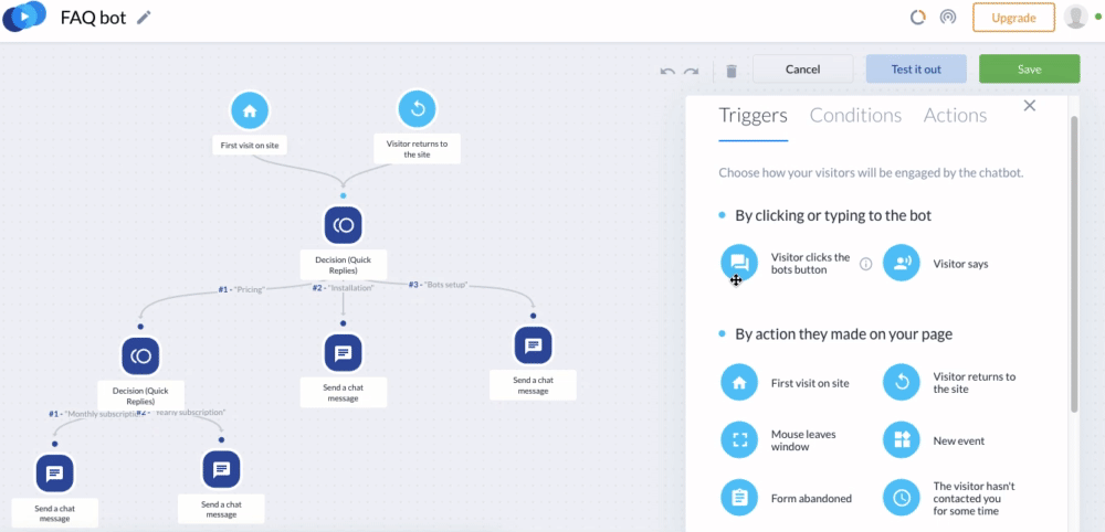 Tidio chatbot edit - FAQ bot