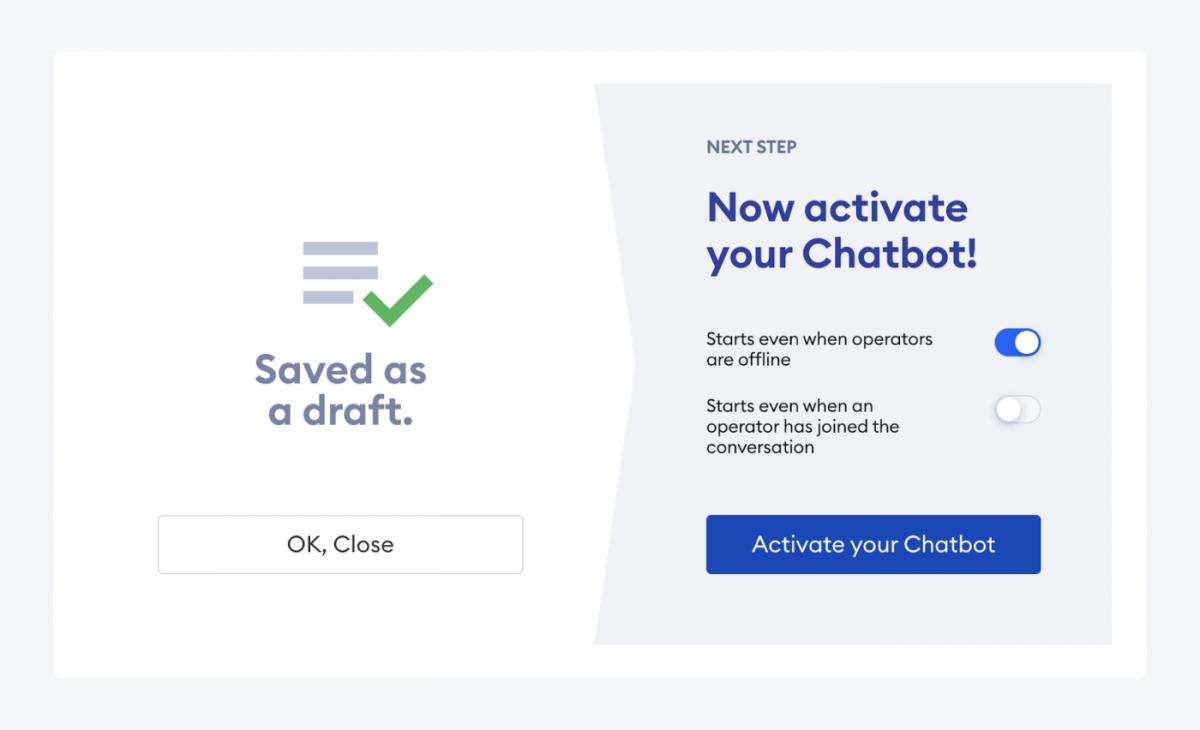 Activar Instagram chatbot con Tidio Active su página de chatbot en el panel de Tidio