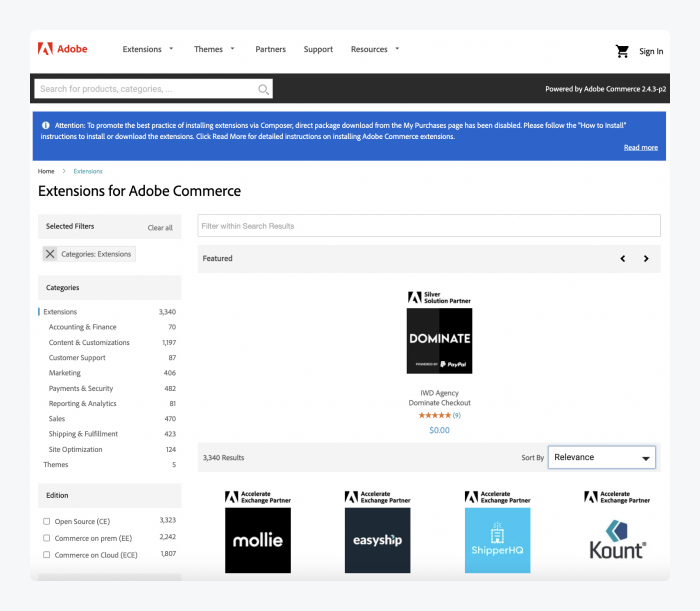 picture shows extension for adobe commerce