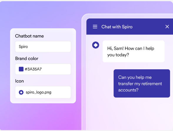 Decagon chat appearance settings beside a live chat preview