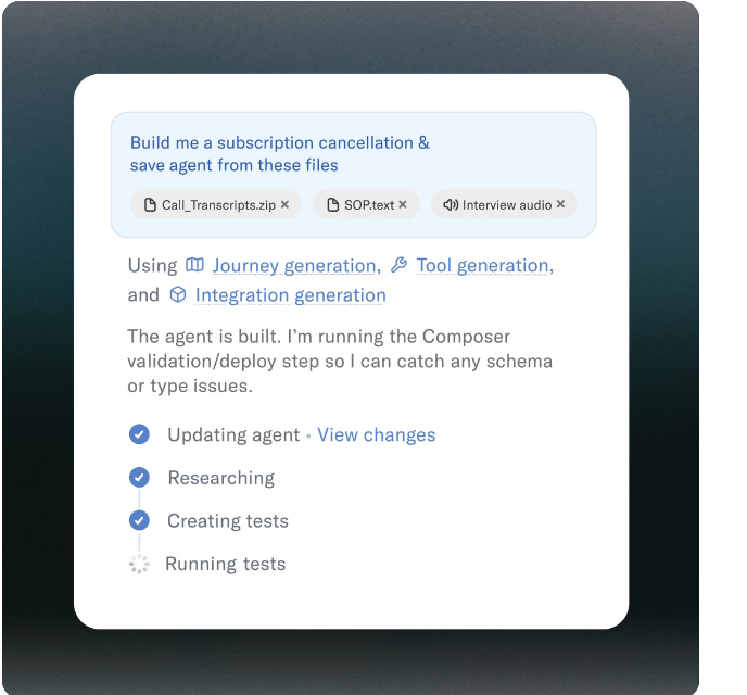 Sierra Ghostwriter building a subscription cancellation agent from transcripts