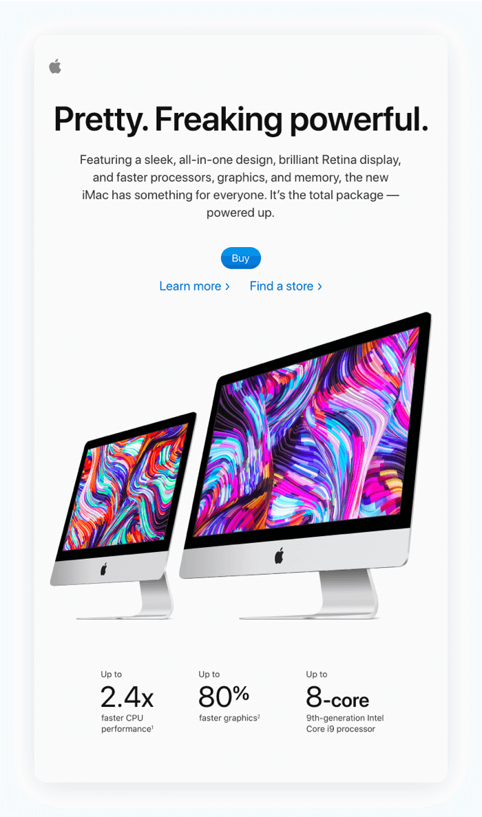 Email design example from Apple