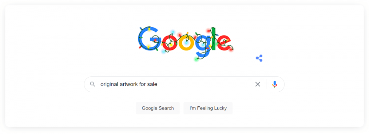 A Google search result for original artwork for sale