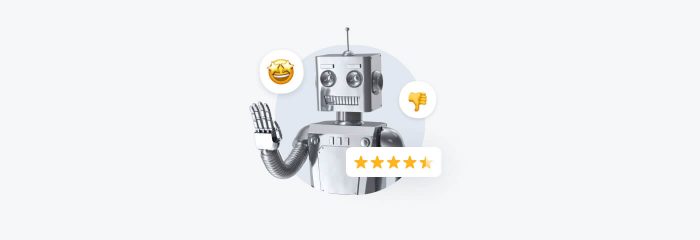 Illustration of a bot with 4.5 star rating