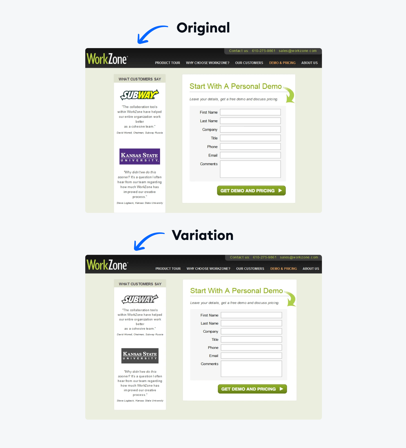 workzone ab testing example workzone ab testing example