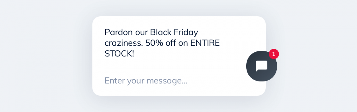 A Black Friday message about a discount