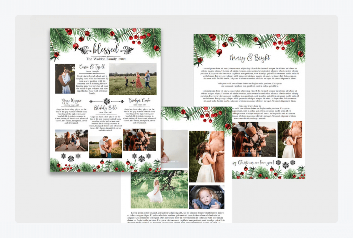 Year in review business Christmas newsletter template