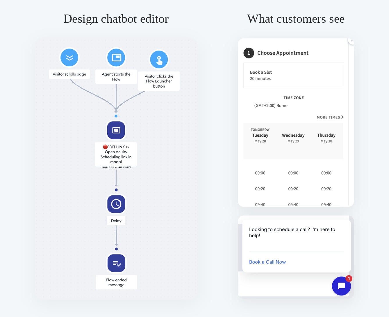Book a call chatbot template