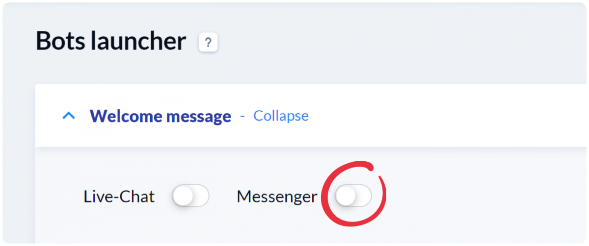 Messenger welcome message chatbot