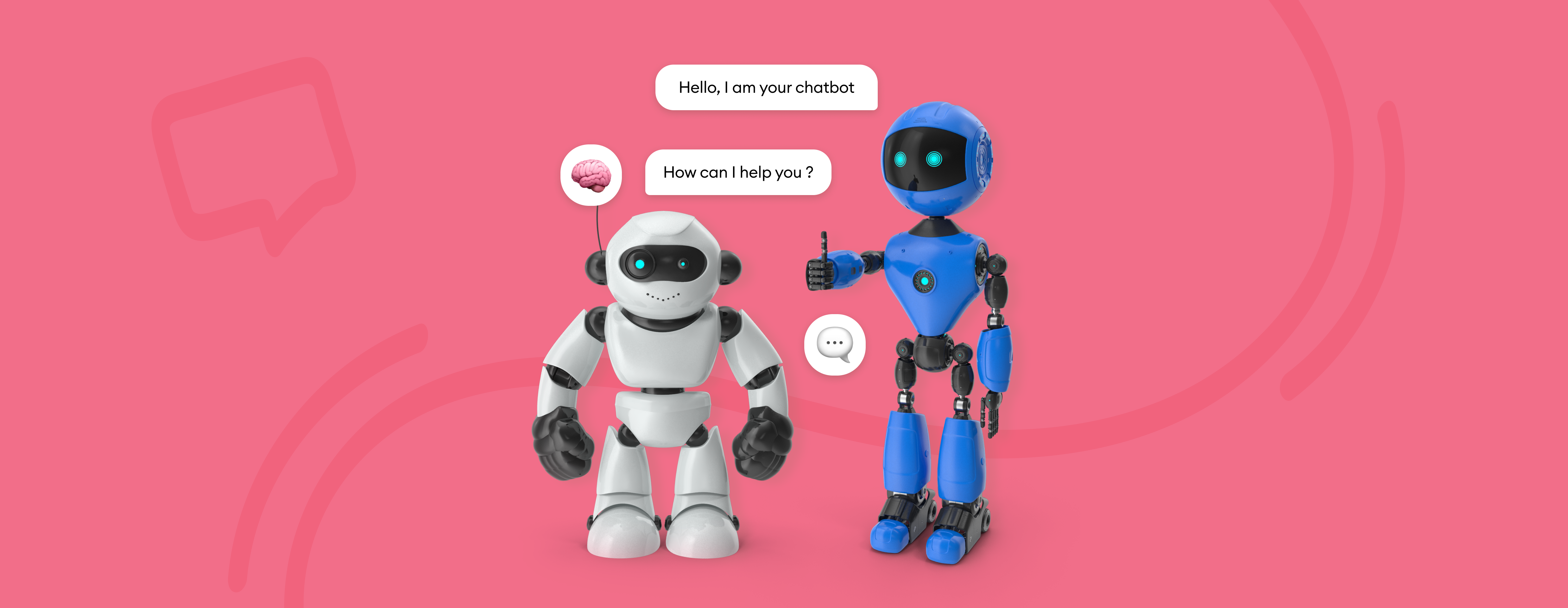 AI robot using computer to chat with customer. Concept of chat bot