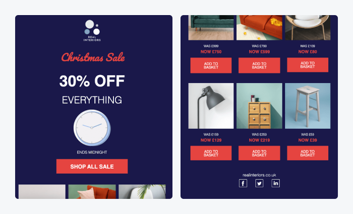 christmas sale newsletter example