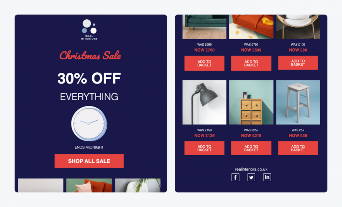 Christmas sale newsletter template
